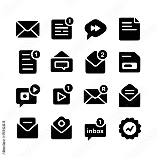 Modern communication icons for digital messages email and notifications