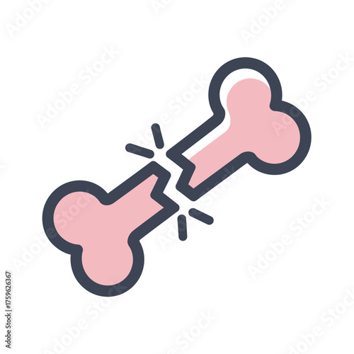 Broken Bone Icon A Simple Graphic Illustrating Fracture and Orthopedic Concepts