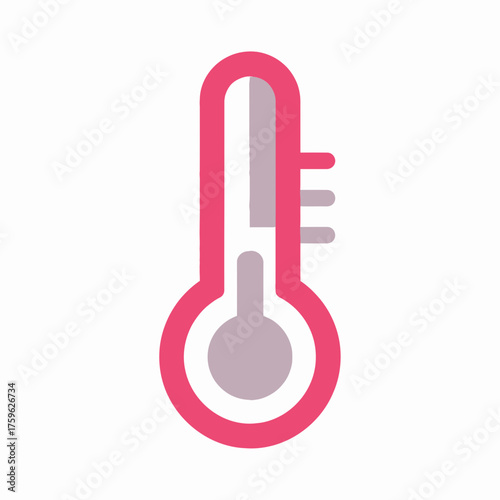 Vector graphic thermometer icon for indicating temperature, suitable for weather apps, climate change concepts, or medical fever measurement