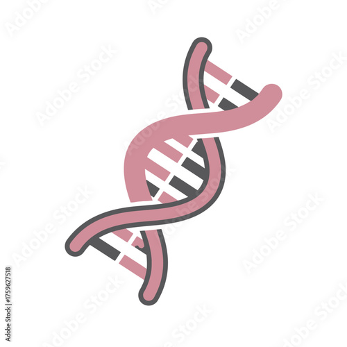 Stylized DNA double helix vector icon illustration isolated on a green screen background for scientific concepts