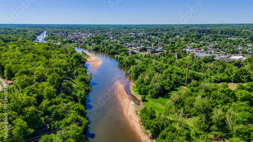Photos Aerial landscape of Rappahannock River during summer in Fredericksburg city in V