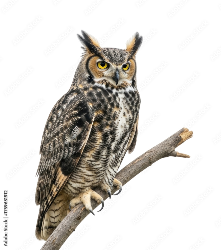 Obraz premium Great Horned Owl, Isolated, Cutout, Transparent PNG