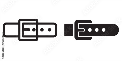 Simple belt icon set flat design style graphic isolated object