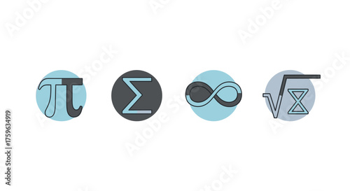 Mathematical symbols Minimalist style educational concept science and knowledge