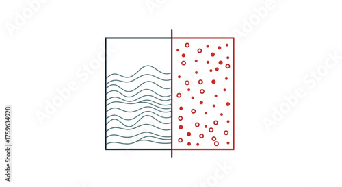 Water and bubbles Simple line drawing Contrast of states Science experiment concept