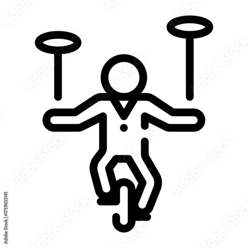 circus stunt line icon