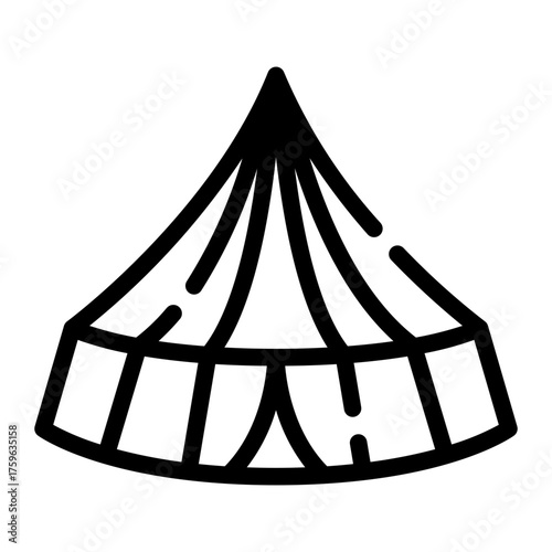 circus tent line icon