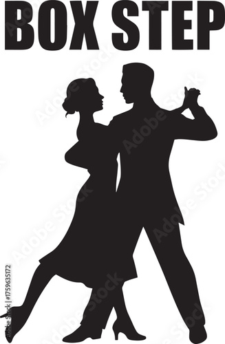 Box Step Dance Move Silhouette Dancers Ballroom Performers Elegant Movement Partners