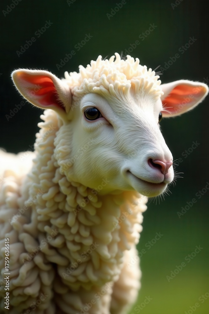 Fototapeta premium Close-up of lamb beside a symbolic representation , illustration, love, cross