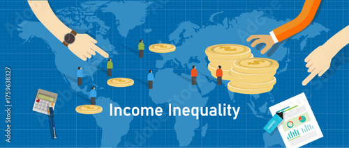 Income Inequality: The Global Gap of Wealth and Gini Coefficient Concept