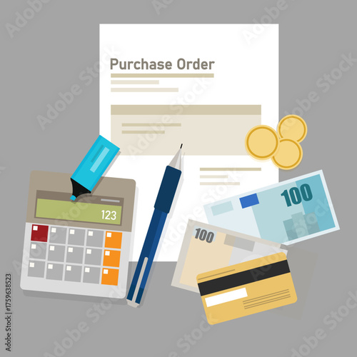 Purchase Order and Payment Process: Business Procurement Concept