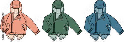 Colorful Jackets Vector Illustration of a Stylish and Functional Outerwear Design for Everyday Wear