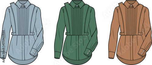 Three Shirt Color Variations with a Distinctive Bib Design