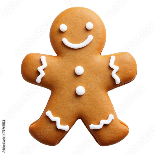 Mitten-Shaped Gingerbread Cookie on Transparent Background