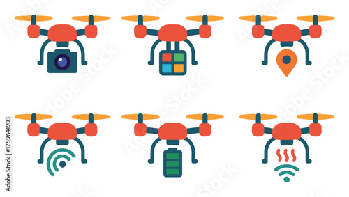 Agricultural Drone Icons