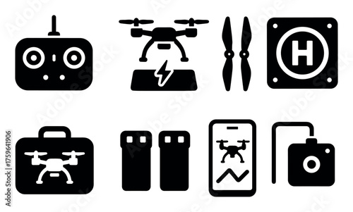 Agricultural Drones Icons