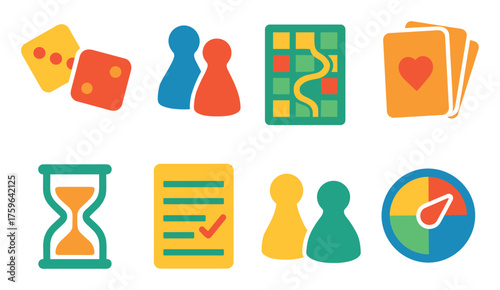 Colorful Board Game Icons