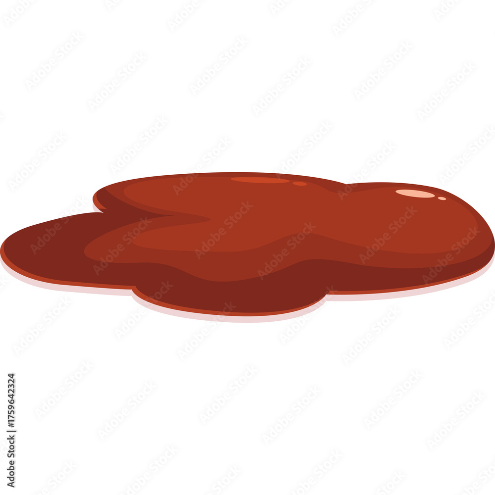 Fototapeta premium A Brown Organic Blob Shape On A Transparent Background With A Glossy Shine