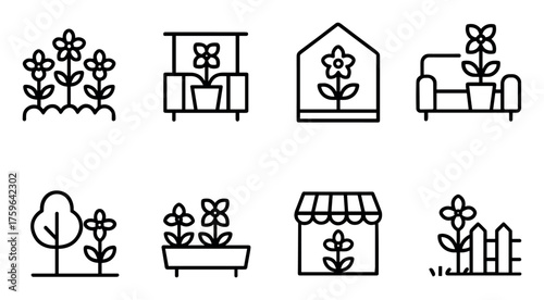 Minimalist Flower Care Icons