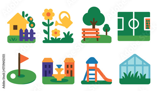 Colorful Lawn Care Icons