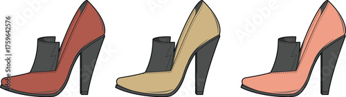 A chic collection of women's high-heeled shoes in various elegant colors, offering versatile style choices for modern fashion, perfect for complementing sophisticated outfits and diverse occasions