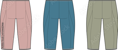 Collection of three women's cropped athletic pants in various colors, showcasing a modern, comfortable design ideal for active lifestyles and casual daily wear