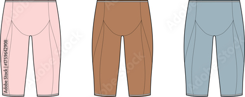 Stylish Trousers Vector Illustration in Multiple Colors for Fashion Design