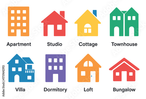 Colorful Rental Icons Grid