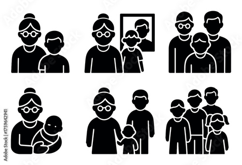 Grandmother Family Icons