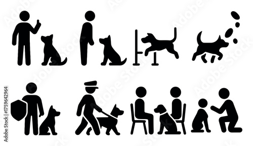 Cynologist Icon Set