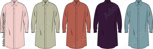 A collection of men's long-sleeved shirts in a variety of colors and styles, perfect for any occasion