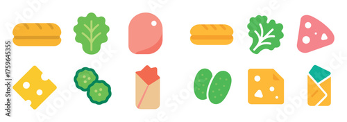 Colorful Sandwich Icons