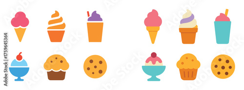 Colorful Dessert Icons
