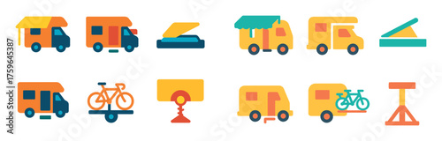 Colorful Motorhome Icons