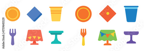 Birthday Tableware Icons