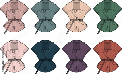 Fashionable Trench Coat Variations A Colorful Array of Stylish Designs for Apparel