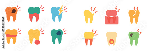 Toothache Causes Icons