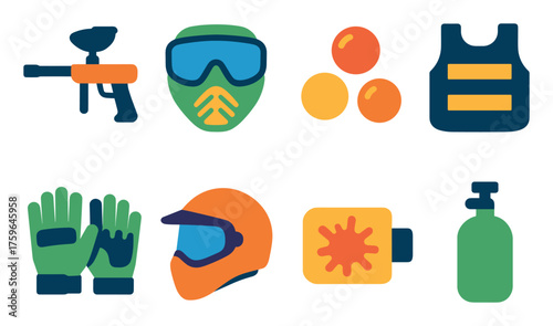 Paintball Equipment Icons