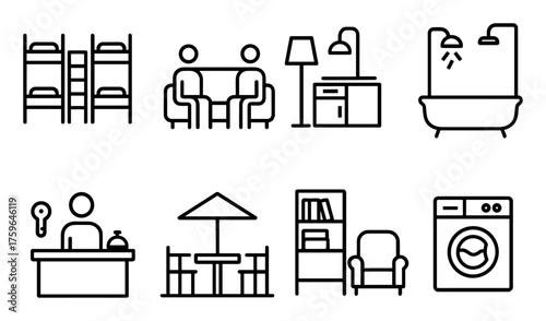 Minimalist Hostel Icons