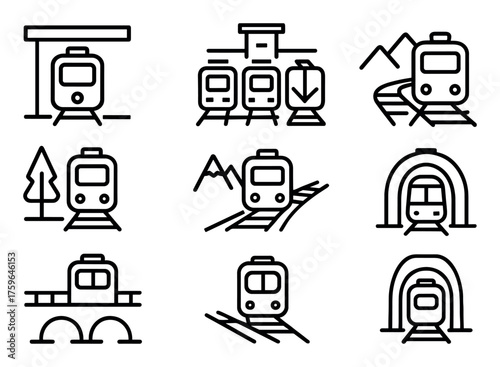 Minimalist Train Icons
