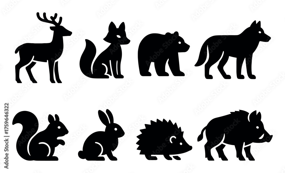 Obraz premium Forest Animal Icons