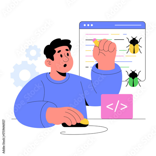 Detecting bugs and improving overall software performance PNG File On Transparent Background
