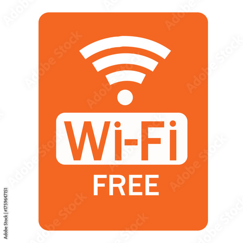 Free wifi lebel in orange color 