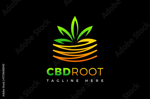 Cannabis Tree Root Logo Design, CBD Logo, Cannabis Root Logo, health and medicine logo, pharmaceutical laboratory, science and bio medicine lab, green nature Vector Icon Symbol Silhouette Illustration