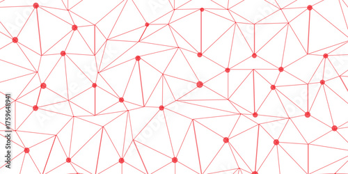 connected dot with red line .many squares and rectangle shapes .Internet connection network high digital technology with connecting points and dot