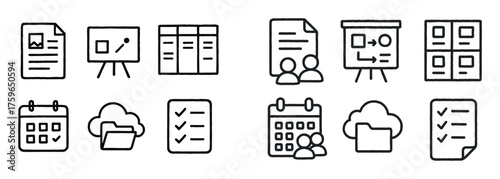 Hand-Drawn Remote Work Icons