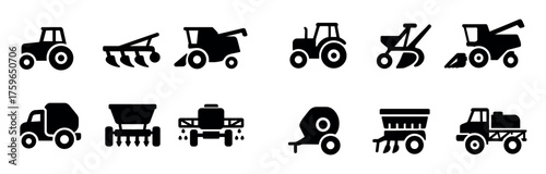 Agriculture Machinery Icons