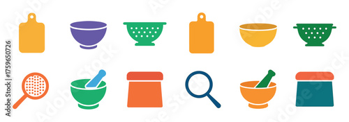 Colorful Kitchenware Icons