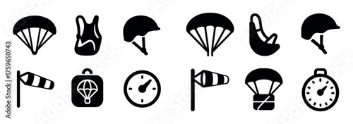 Paragliding Icons Set
