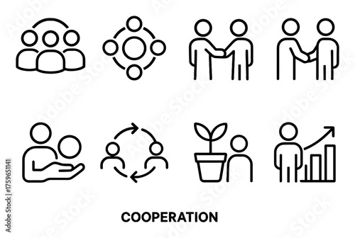 Cooperation Icon Set